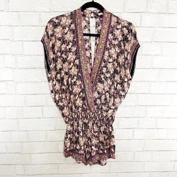 Poupette St. Barth Multicolor Floral Amora Romper Women's Size XS - Picture 3 of 11